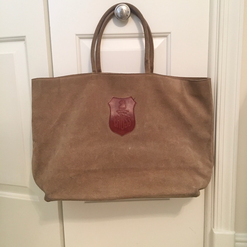 Mark Cross Vintage Large Suede Leather Tote Bag